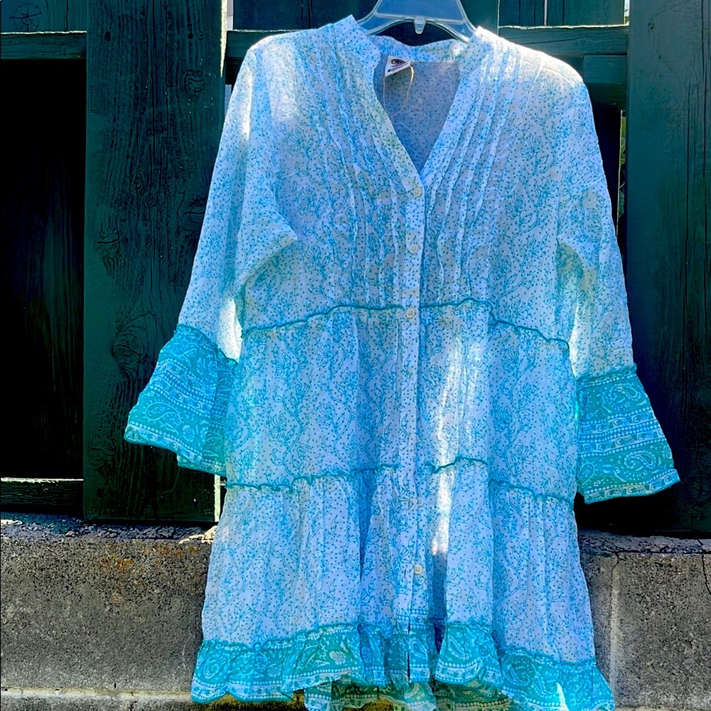 Jams World Blue and White Floral Blouse